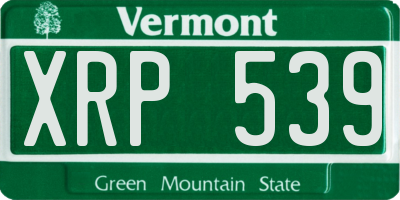 VT license plate XRP539