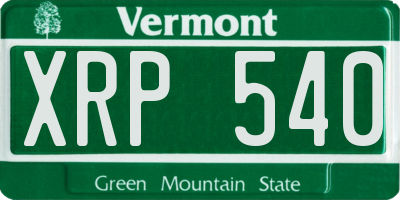 VT license plate XRP540
