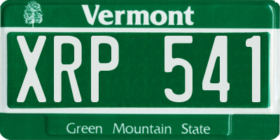 VT license plate XRP541