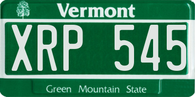 VT license plate XRP545