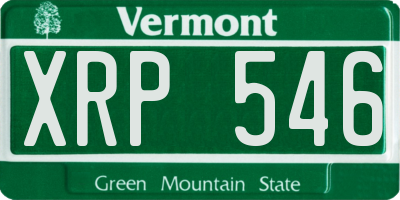 VT license plate XRP546