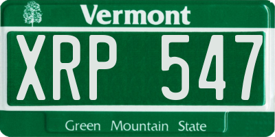 VT license plate XRP547