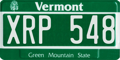 VT license plate XRP548