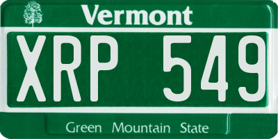 VT license plate XRP549