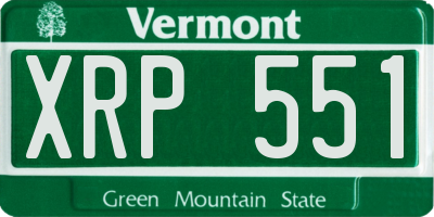 VT license plate XRP551