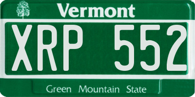 VT license plate XRP552