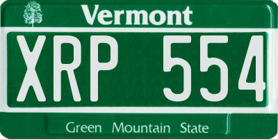 VT license plate XRP554