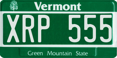 VT license plate XRP555