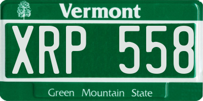 VT license plate XRP558