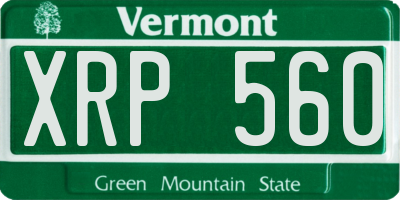 VT license plate XRP560