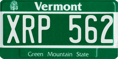 VT license plate XRP562