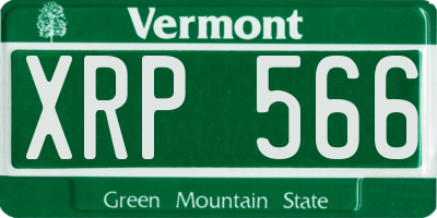 VT license plate XRP566