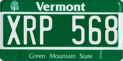 VT license plate XRP568