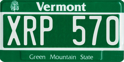 VT license plate XRP570