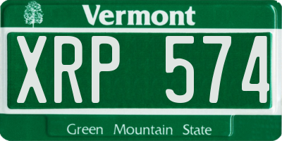 VT license plate XRP574