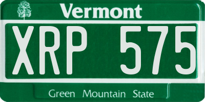 VT license plate XRP575