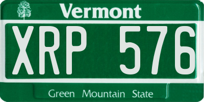 VT license plate XRP576