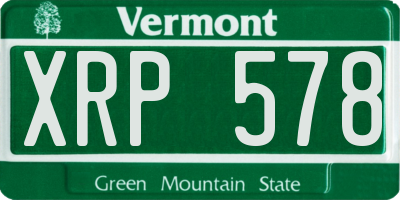 VT license plate XRP578