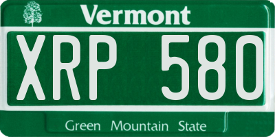 VT license plate XRP580