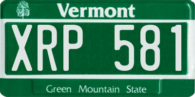 VT license plate XRP581