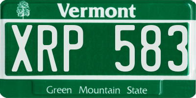 VT license plate XRP583