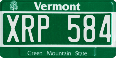VT license plate XRP584