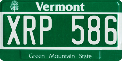 VT license plate XRP586