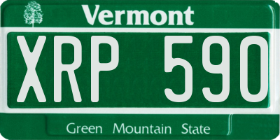 VT license plate XRP590