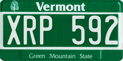 VT license plate XRP592