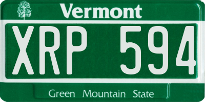 VT license plate XRP594