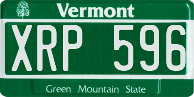 VT license plate XRP596