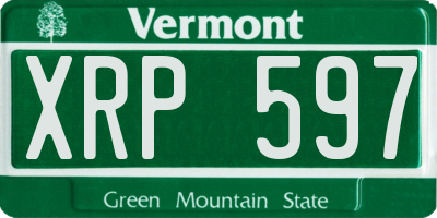 VT license plate XRP597