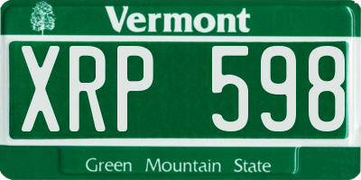 VT license plate XRP598