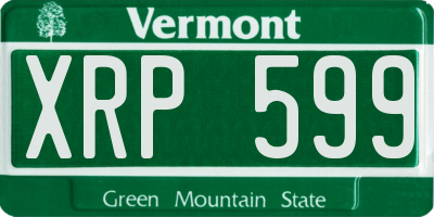 VT license plate XRP599