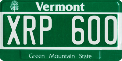 VT license plate XRP600