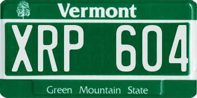 VT license plate XRP604