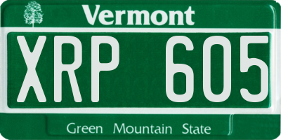 VT license plate XRP605