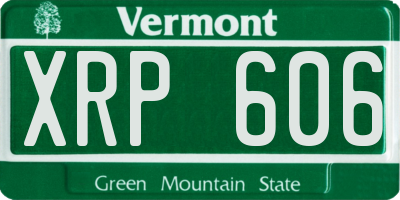 VT license plate XRP606