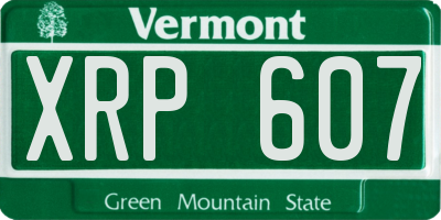 VT license plate XRP607