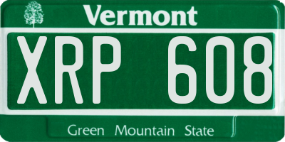VT license plate XRP608