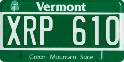 VT license plate XRP610