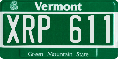 VT license plate XRP611