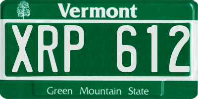 VT license plate XRP612