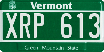 VT license plate XRP613