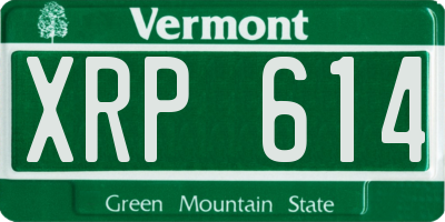 VT license plate XRP614