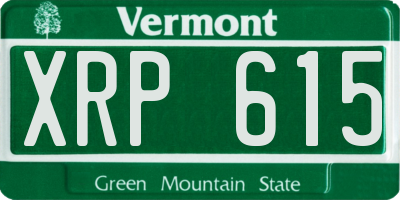 VT license plate XRP615