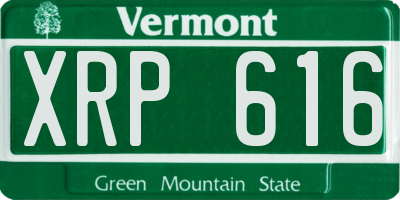 VT license plate XRP616