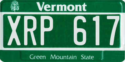 VT license plate XRP617