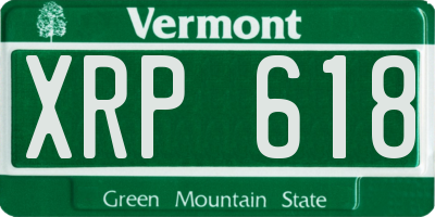 VT license plate XRP618