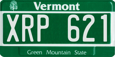 VT license plate XRP621